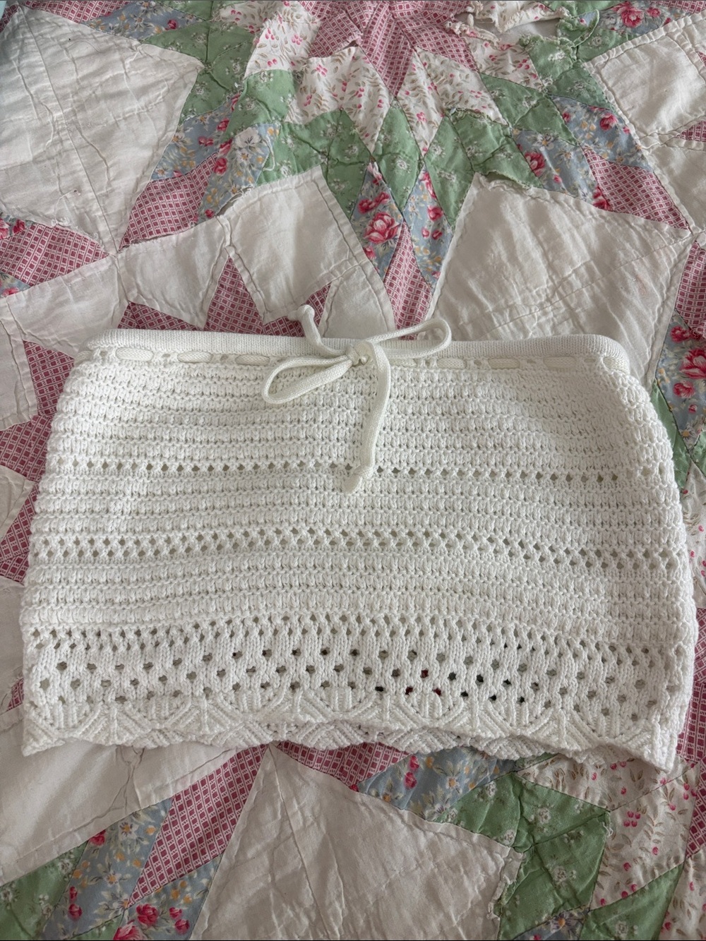 Hollister White Crochet Tube Top